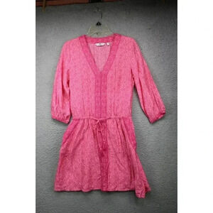 Vineyard Vines Floral Bloussan Sweet Taffy Dress-Size 4-Pink-Silk Blend-Pockets